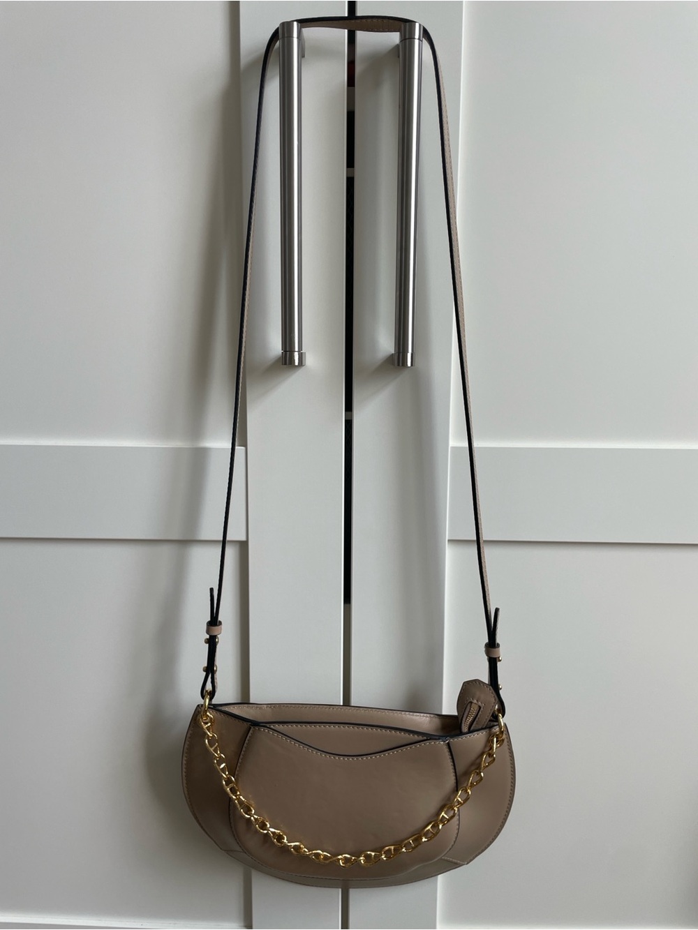 Ulla Johnson Taupe Crescent Crossbody Bag